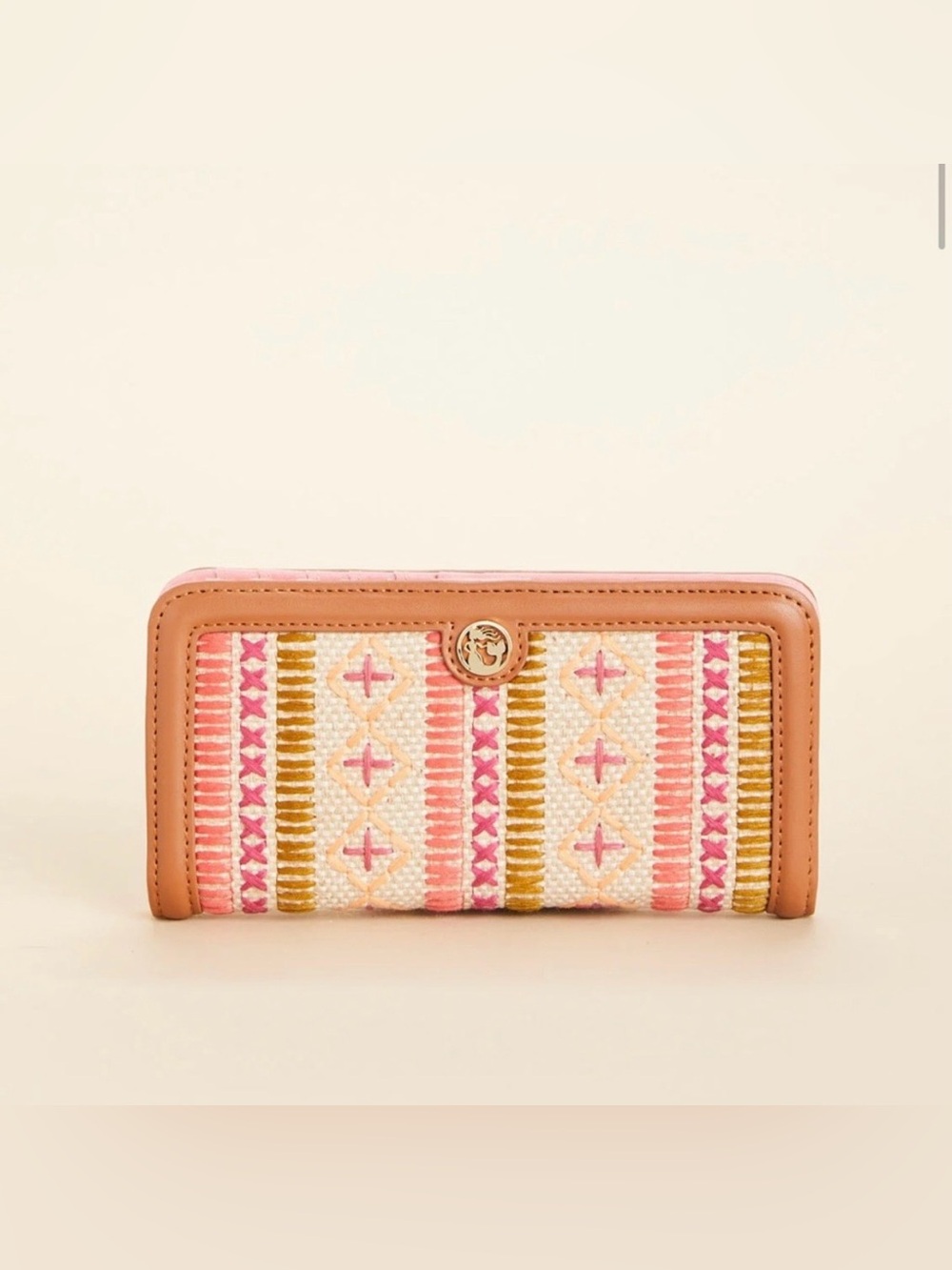 Spartina 449 Small Snap Wallet Callawassie Pineapple design embroidered accents